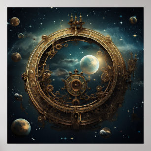 Poster d'art céleste Steampunk