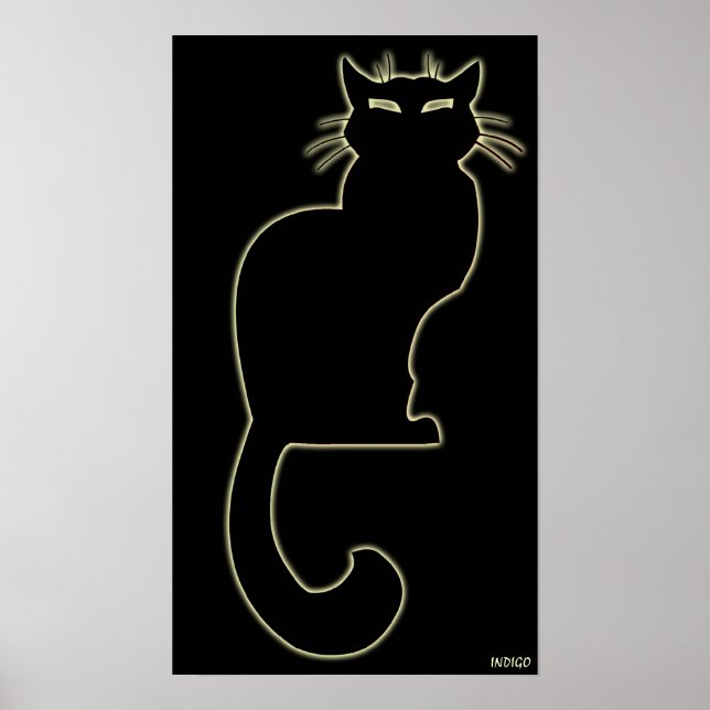 Poster d'Art Chat Amoureux des chats noir Imprime  (Devant)