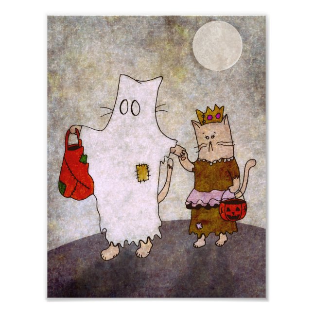 Poster d'Art Chat Halloween (Devant)