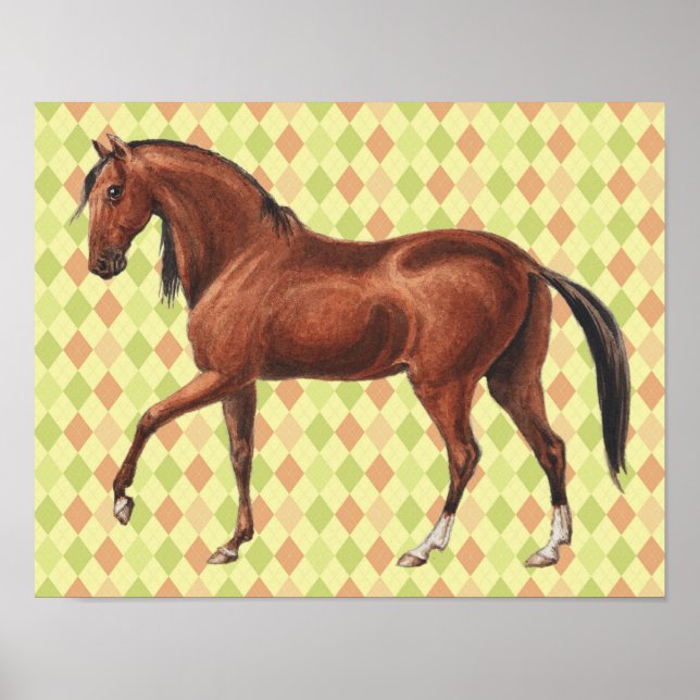 Poster d'art Cheval vintage et Rétro (Devant)