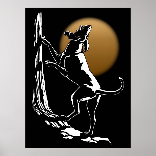 Poster d'art chien Hound Chasse Chien Imprimer Pos (Devant)