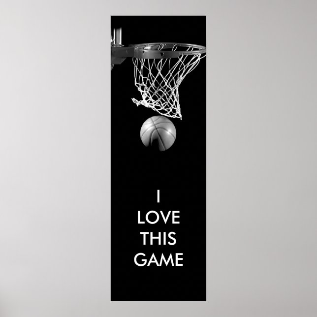 Poster d'art de basketball unique en noir et blanc (Devant)