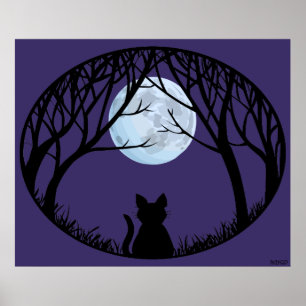 Poster d'art de chat gras Cute Amoureux des chats 