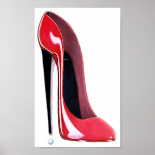 Poster d'art de chaussures Red Stiletto High Heel