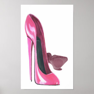 Poster d'art de Chaussures Stiletto Rose