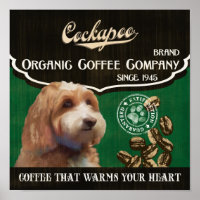 Poster d'art de chien de Cockapoo - Société de caf