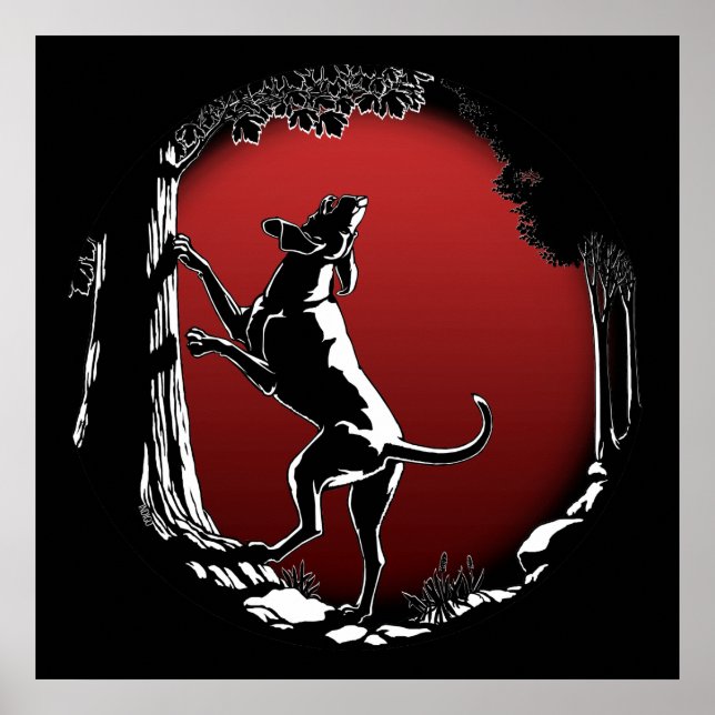 Poster d'art de chien Hound Chasse Amoureux de les (Devant)