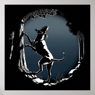 Poster d'art de chien Hound Chasse Amoureux de les