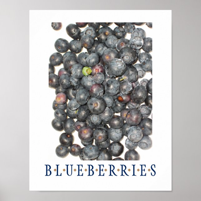 Poster d'art de cuisine Blueberries (Devant)