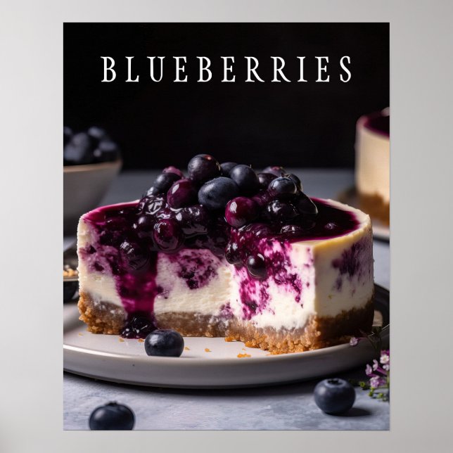 Poster d'art de cuisine Blueberries (Devant)