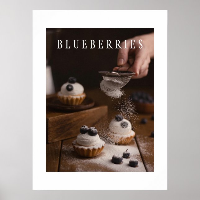 Poster d'art de cuisine Blueberries (Devant)