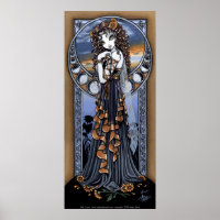 Poster d'art de la fleur gothique de Lucie