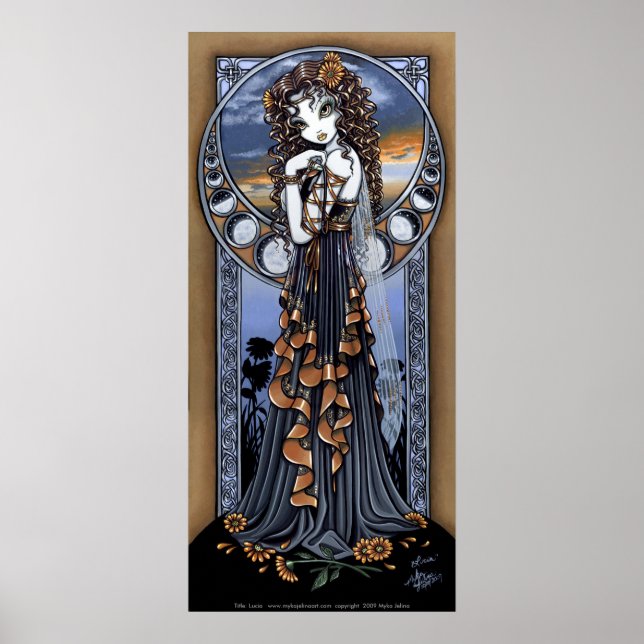 Poster d'art de la fleur gothique de Lucie (Devant)