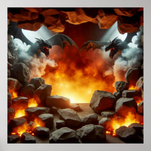 Poster d'art de la grotte de Dragon