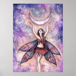 Poster d'art de la lune souriante par Molly Harris
