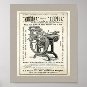 Poster d'art de la presse d'impression ancienne