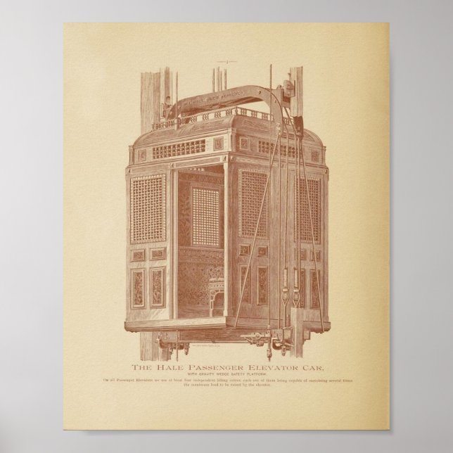 Poster d'art de l'ascenseur vintage (Devant)