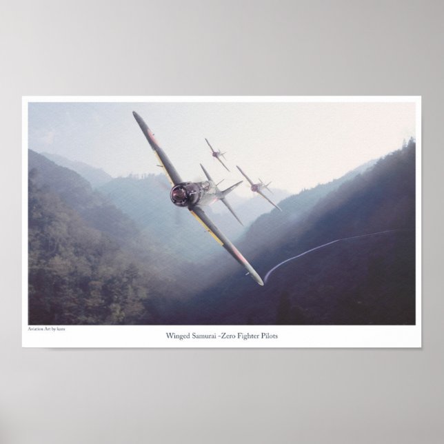 Poster d'Art de l'Aviation "Winged Samurai -Zero F (Devant)