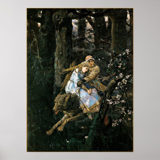 Poster d'art de l'Imaginaire du loup gris Imprimer (Devant)