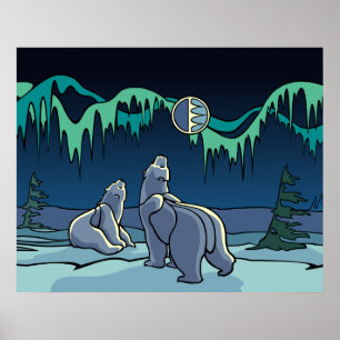 Poster d'art de l'ours polaire Imprimer Faune de l