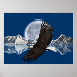 Poster d'art de Montagne et Lune