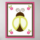 Poster d'art de pouponnière et de fleurs de joli L