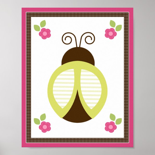 Poster d'art de pouponnière et de fleurs de joli L (Devant)