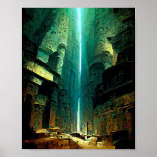 Poster d'art de science-fiction de Stone City