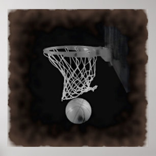 Poster d'art de Sepia Basketball