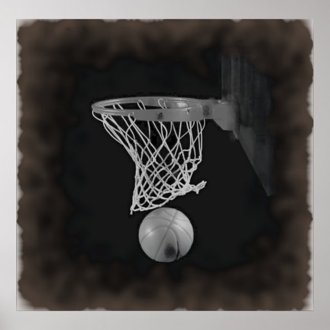 Poster d'art de Sepia Basketball (Devant)