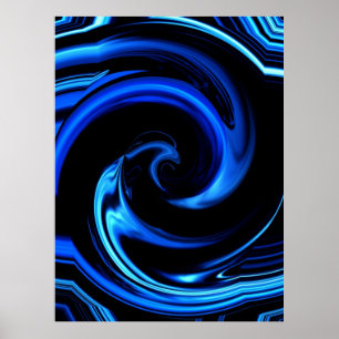 Poster d'art Dolphin Bleu Abstrait