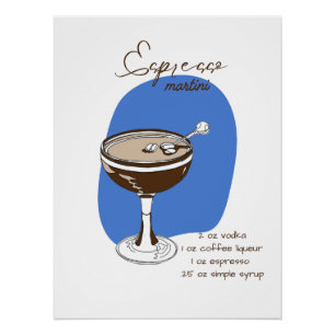 Poster d'art du bar Espresso Martini du milieu du 