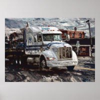 Poster d'art du conducteur du camion de transport