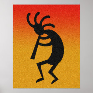 Poster d'art du désert de Kokopelli sud-ouest