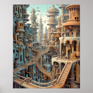 Poster d'Art du Futurisme Rétro