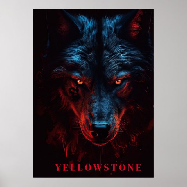 Poster d'art du loup de Yellowstone (Devant)