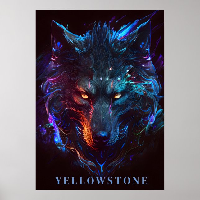 Poster d'art du loup de Yellowstone (Devant)