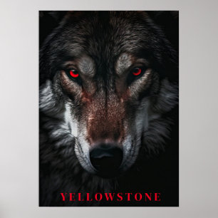 Poster d'art du loup de Yellowstone