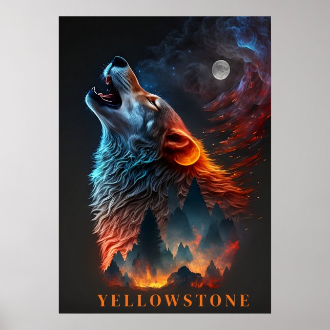 Poster d'art du loup de Yellowstone (Devant)
