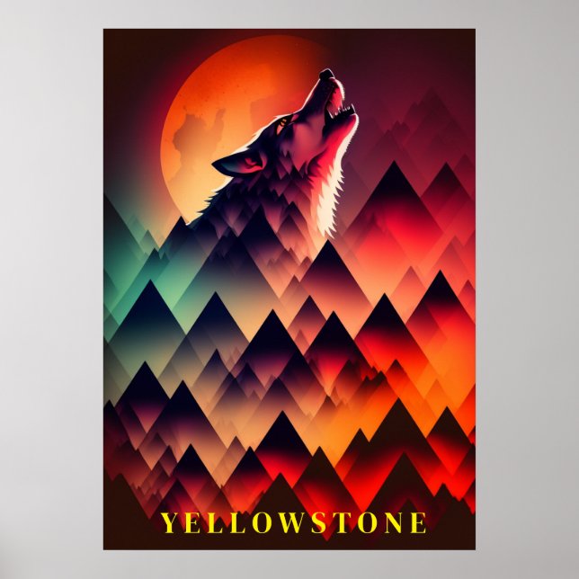 Poster d'art du loup de Yellowstone (Devant)