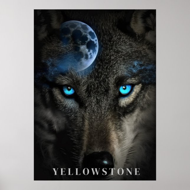 Poster d'art du loup de Yellowstone (Devant)