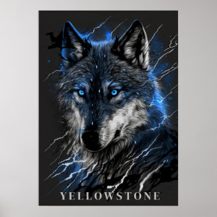 Poster d'art du loup de Yellowstone