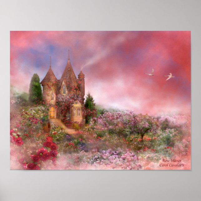 Poster d'art du manoir rose/Imprimer (Devant)