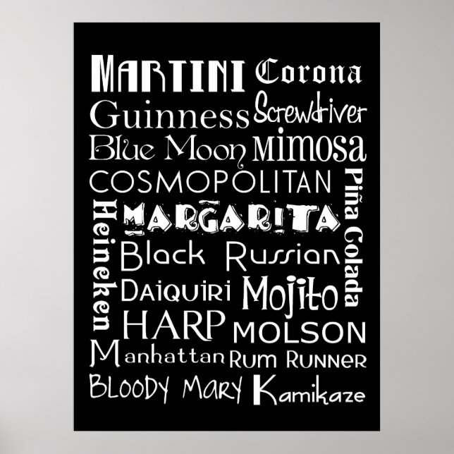 Poster d'art du métro des boissons préférées (Devant)