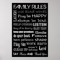 Poster d'art du métro Family Rules