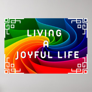 Poster d'art du mur positif "Joyful Life"
