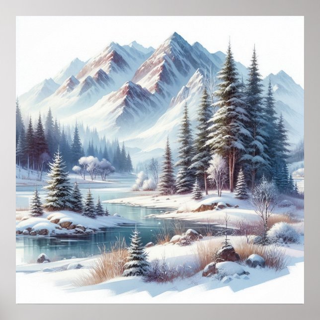 Poster d'art du paysage hivernal (Devant)
