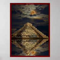 Poster d'art du temple maya antique Chichen Itza