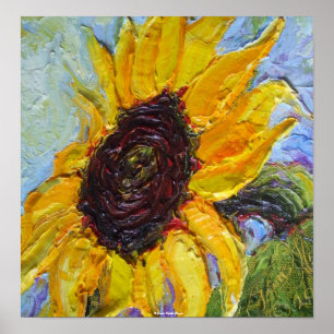 Poster d'art du tournesol jaune