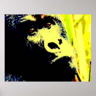 Poster d'art du visage de Gorilla Pop Print. Poste